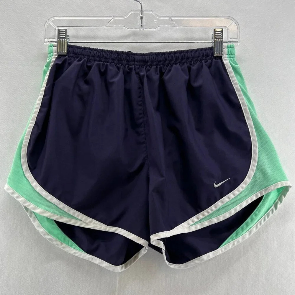 Nike Shorts Womens Size M DRI-FIT Elastic Waist Built-In-Brief Athletic Blue